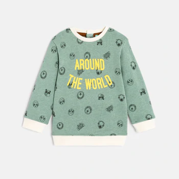 Baby boy's green fleece sweatshirt