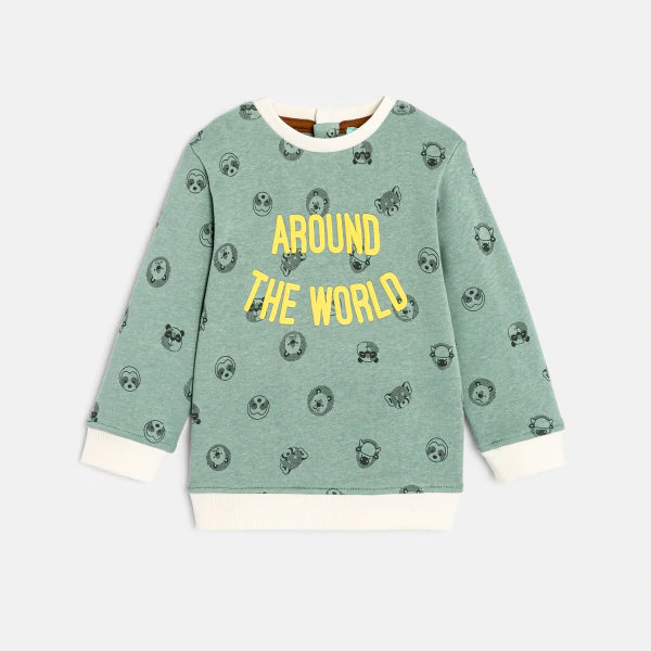 Baby boy's green fleece sweatshirt