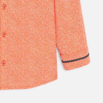 Boy's orange printed shirt + bow tie