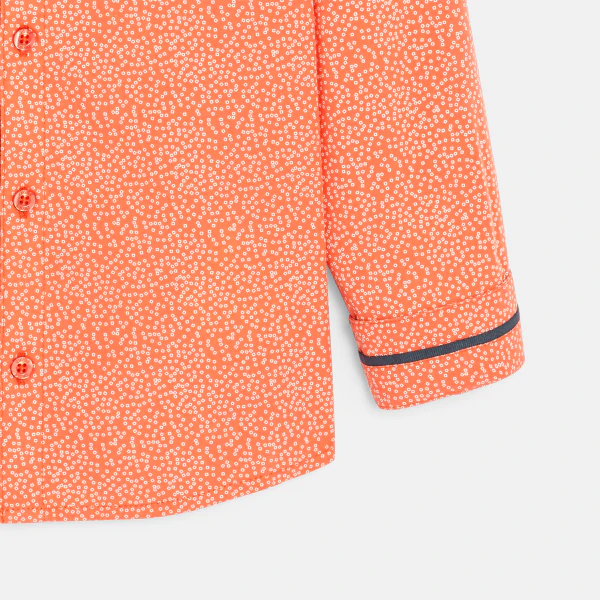 Boy's orange printed shirt + bow tie