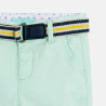 Baby boy's green textured canvas Bermuda shorts