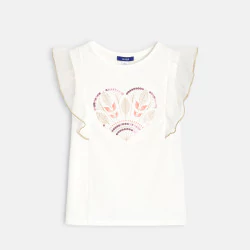 Girl's white T-shirt with...