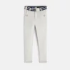 Boy's grey slim fit canvas trousers + belt