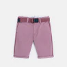 Boy's plain mauve canvas Bermuda shorts