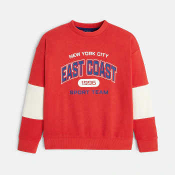 Boy's soft red fleece sweatshirt