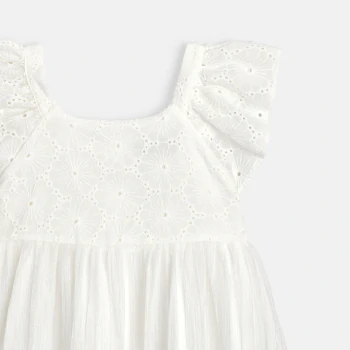 Girl's elegant white broderie anglaise dress