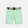 Boy's plain green canvas Bermuda shorts