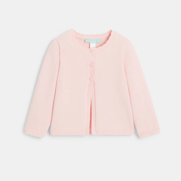 كارديغان تريكو، وردي فاتح للفتيات الصغيرات كارديغان تريكو، وردي فاتح للفتيات الصغيرات