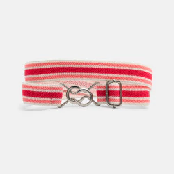 Girl's red striped elasticated belt