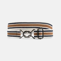 Boy's brown striped elasticated belt