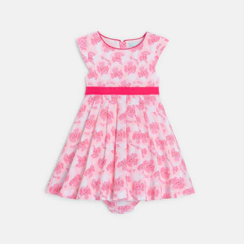 Baby girl's elegant pink floral dress