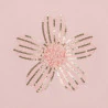 Girl's pink sequinned T-shirt with short sleeves