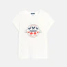 Girl's white short-sleeve T-shirt