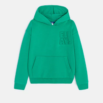 Boy's green slogan sweatshirt