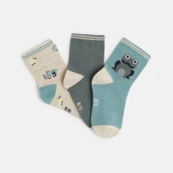 Baby boy's blue frog socks