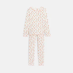 Girl's cherry motif jersey 2-piece pyjamas