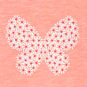 Girl's salmon pink short-sleeve T-shirt with butterfly motif