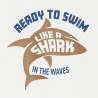 Boy's white short-sleeve T-shirt with shark design