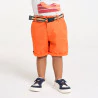 Baby boy's orange textured canvas Bermuda shorts