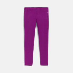 Girl's long plain purple leggings