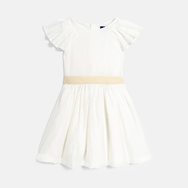 Girl's white sparkly formal dress