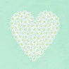 Girl's green short-sleeve T-shirt with heart motif