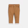 Baby boy's brown textured cotton trousers