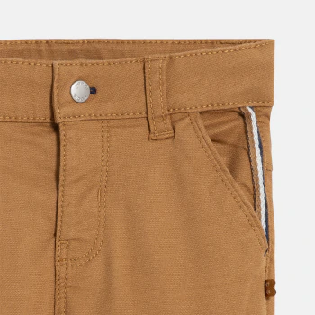 Baby boy's brown textured cotton trousers