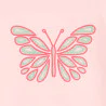 Girl's pink short-sleeve T-shirt with butterfly motif