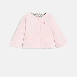 Baby girl's pink floral reversible cardigan