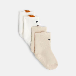 Baby girl's beige anti-slip socks