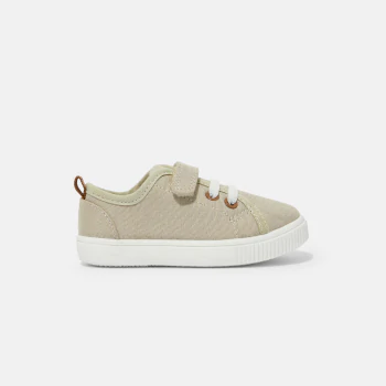 Baby boy's beige canvas shoes