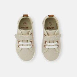 Baby boy's beige canvas shoes
