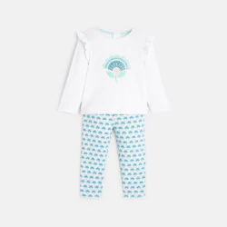 Baby girl's blue floral pyjamas