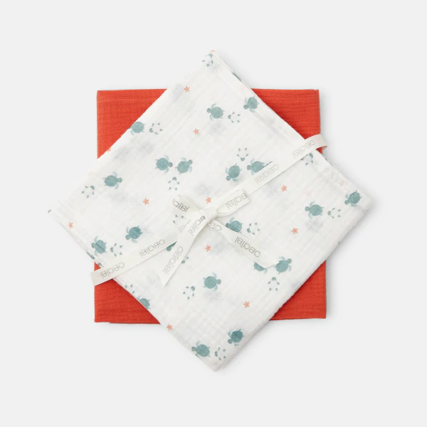 Baby's orange turtle muslins (pack of 2)