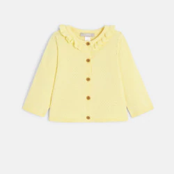 Baby girl's yellow textured knitted cardigan