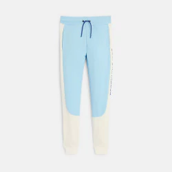 Boy's two-colour blue fleece joggers