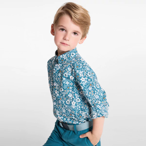 Boy's blue printed shirt