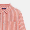 Boy's orange linen striped shirt