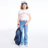 Girl's white short-sleeve T-shirt