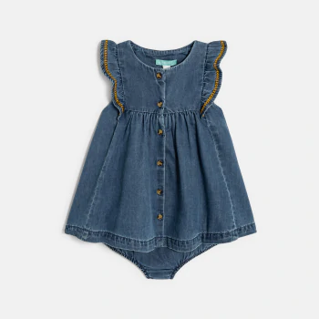 Baby girl's soft blue demin...