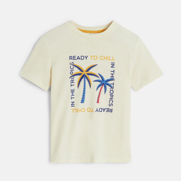 Boy's short-sleeve T-shirt with palm tree design