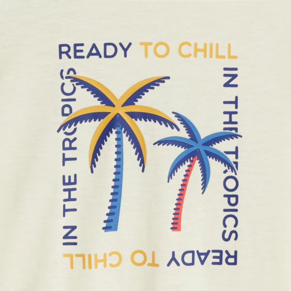 Boy's short-sleeve T-shirt with palm tree design