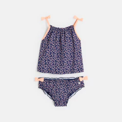 Baby girl's blue floral bikini