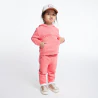 Baby girl's pink embroidered fleece hoodie