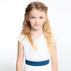 Girl's elegant white sleeveless dress