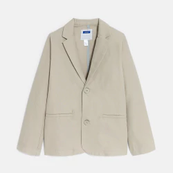 Boy's beige cotton and linen suit jacket