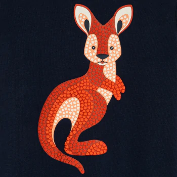 Baby boy's dark blue sensory kangaroo T-shirt