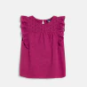 Girls' broderie anglaise T-shirt