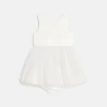 Baby girl's elegant two-fabric white dress